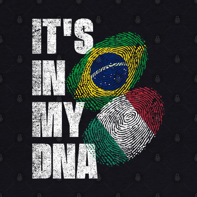 Italian And Brazilian Mix DNA Heritage Flag by simonStufios